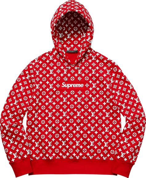 supreme red hoodie louis vuitton.